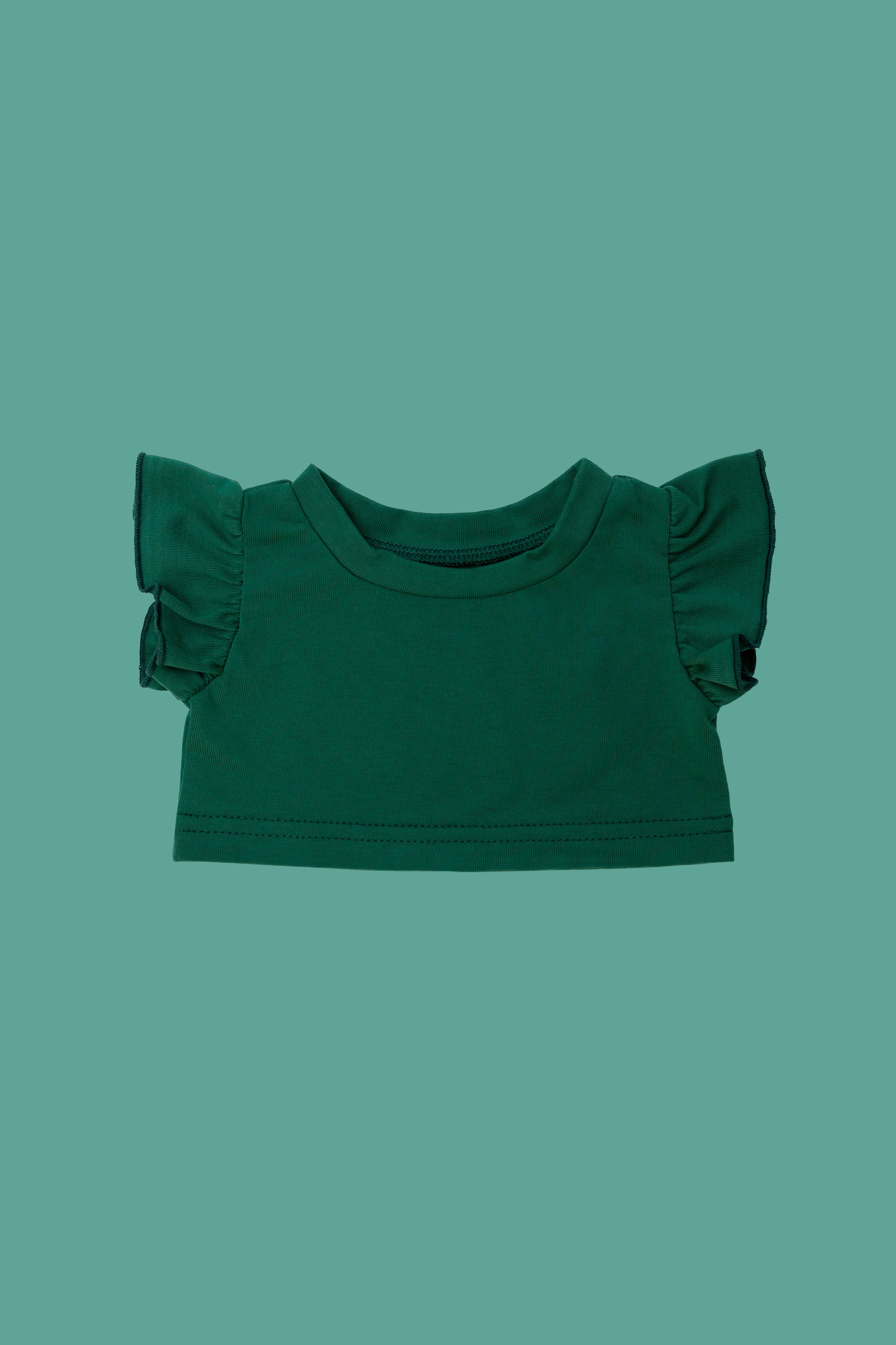 T-shirt folhos verde esc