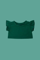 T-shirt folhos verde esc