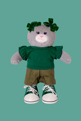 T-shirt folhos verde esc