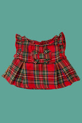 Vestido xadrez verde/verm