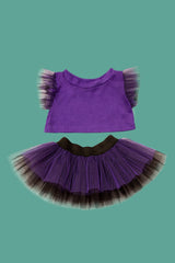 Saia tule roxo/preto