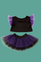 Saia tule roxo/preto